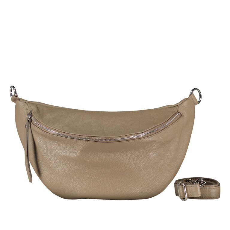 Gürteltasche Silberbeschlag Taupe, Farbe: taupe/khaki, Marke: Hausfelder Manufaktur, EAN: 4065646019980, Abmessungen in cm: 39x18x12.5, Bild 1 von 6