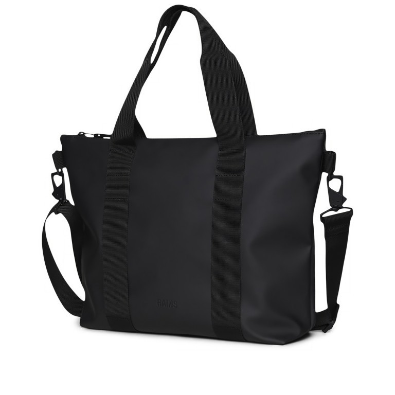 Handtasche Tote Bag Micro Black, Farbe: schwarz, Marke: Rains, EAN: 5711747557980, Abmessungen in cm: 36x28x8, Bild 2 von 4