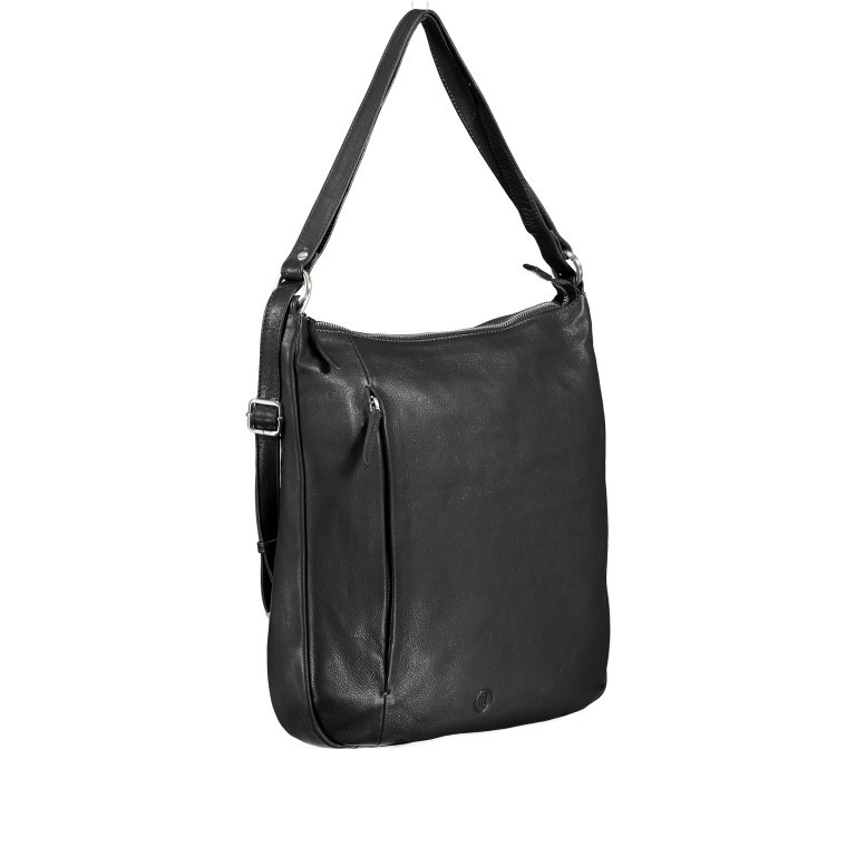 Beuteltasche / Rucksack Milano Schwarz, Farbe: schwarz, Marke: Hausfelder Manufaktur, EAN: 4065646015005, Abmessungen in cm: 32x35x5, Bild 2 von 10